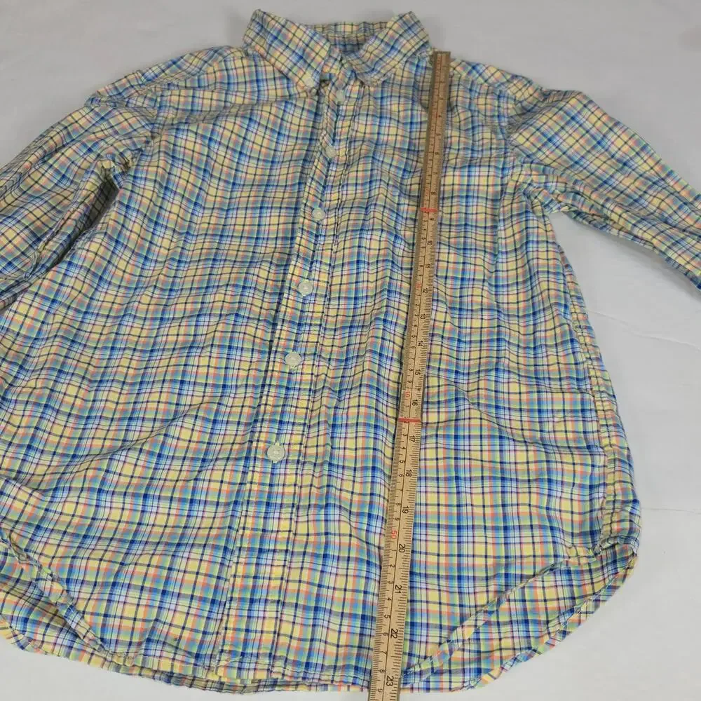 Ralph Lauren Youth Medium 10/12 Plaid Shirt Button Down Blue‎ Pony Vacation